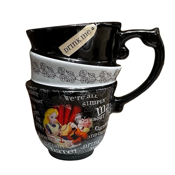 Disney Parks Exclusive Alice in Wonderland Triple Stack Quotes Ceramic Mug - Picture 2 of 6